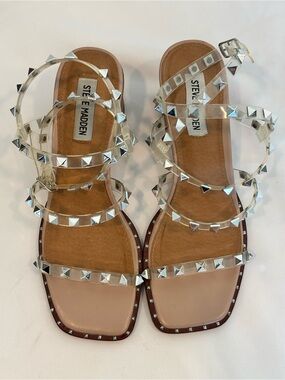 Steve Madden Clear Studded Gladiator Sandals Size 7